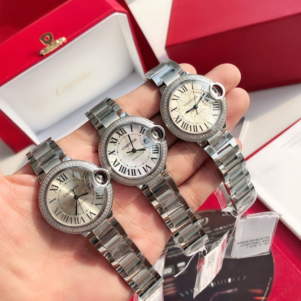 Premium Stainless Steel Mechanical Watch 8 Style Options Crystal Bezel Roman Numeral Design Luxury Look