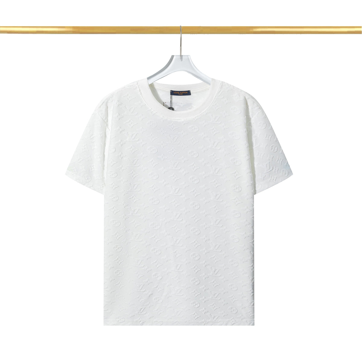 T-Shirt aus Baumwollfleece mit Schachbrettmuster