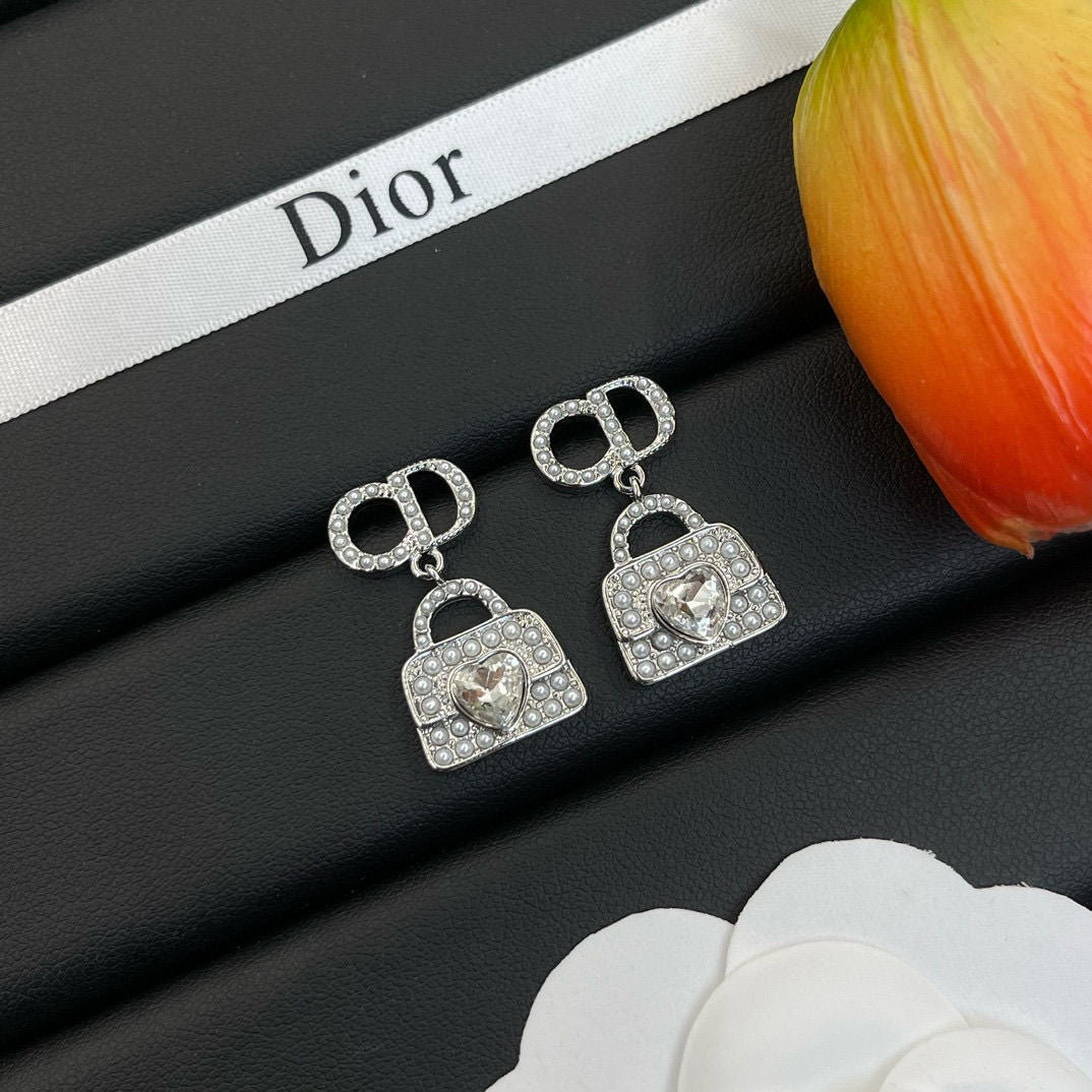 Modische Strass-Taschen-Ohrringe