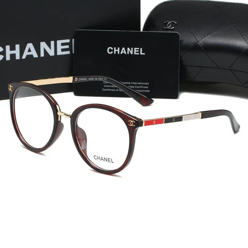 5-farbige ovale gestreifte Metallrahmen-Brille