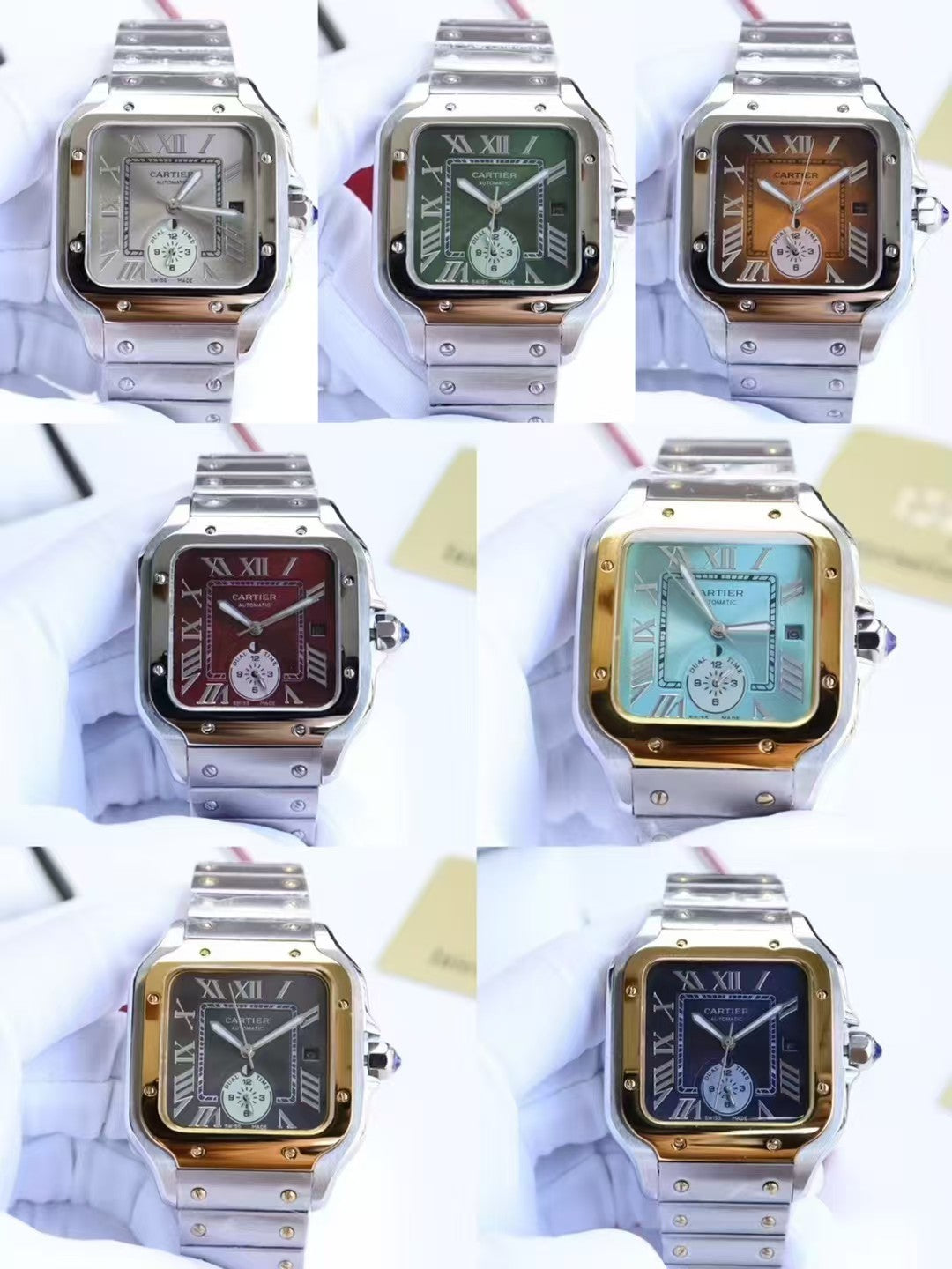Premium Stainless Steel Mechanical Watch 4 Style Options Classic Square Dual Time Design Luxury Look