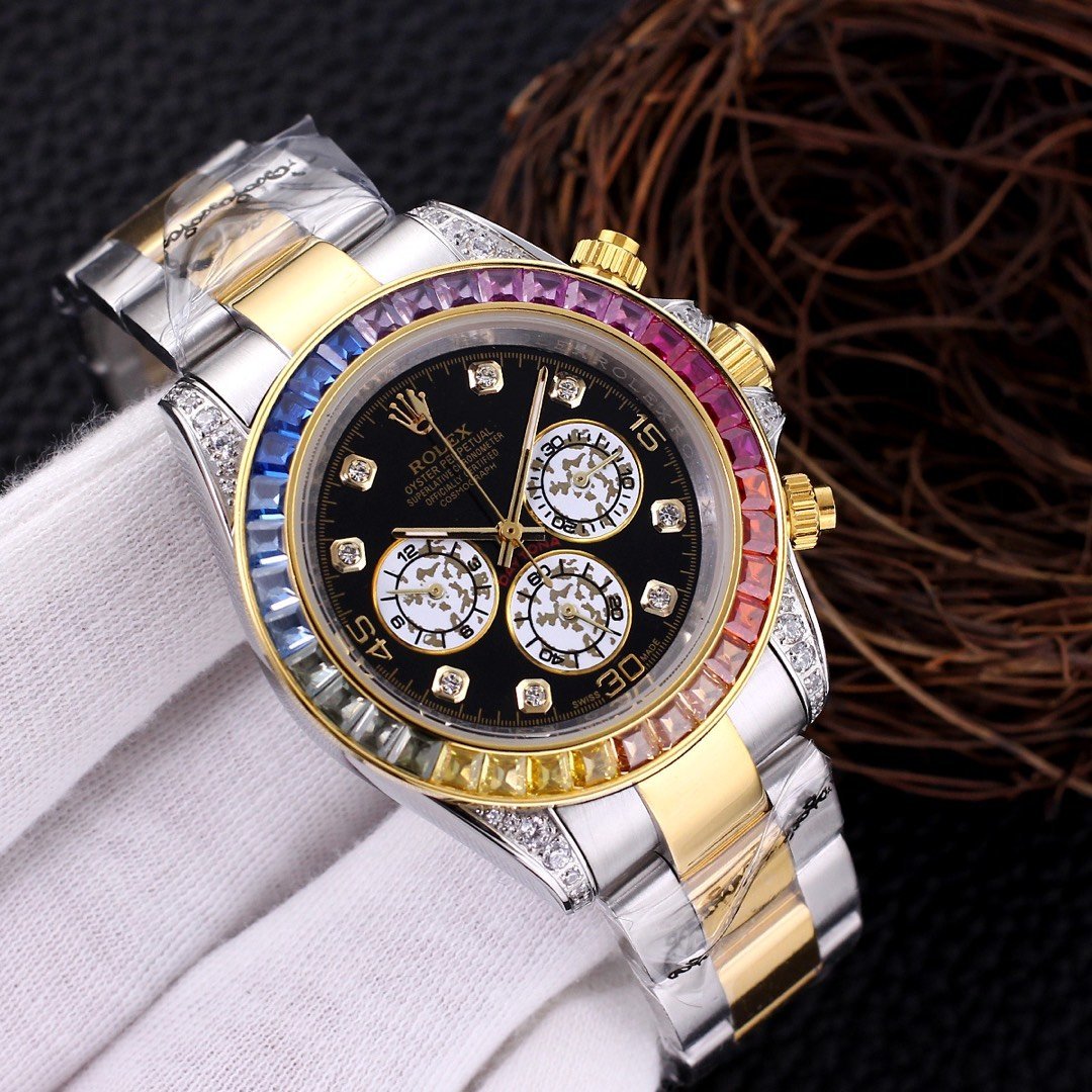 Premium Stainless Steel Mechanical Chronograph Watch 7 Color Options Classic Sport Luxury Style