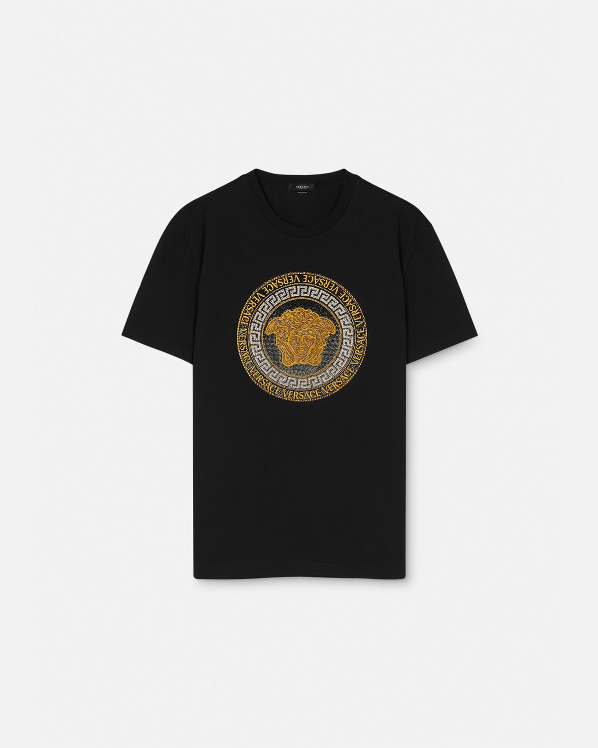 Klassisches T-Shirt mit goldenem Aufdruck