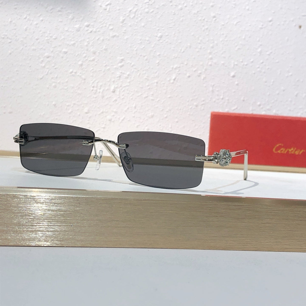 10-farbige randlose Sonnenbrille mit Pantherkopf CT0647S
