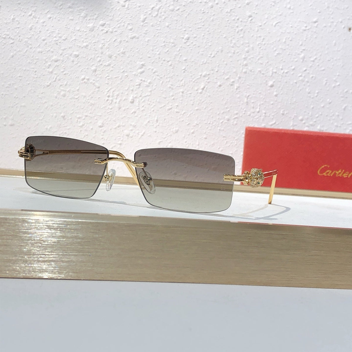 10-farbige randlose Sonnenbrille mit Pantherkopf CT0647S