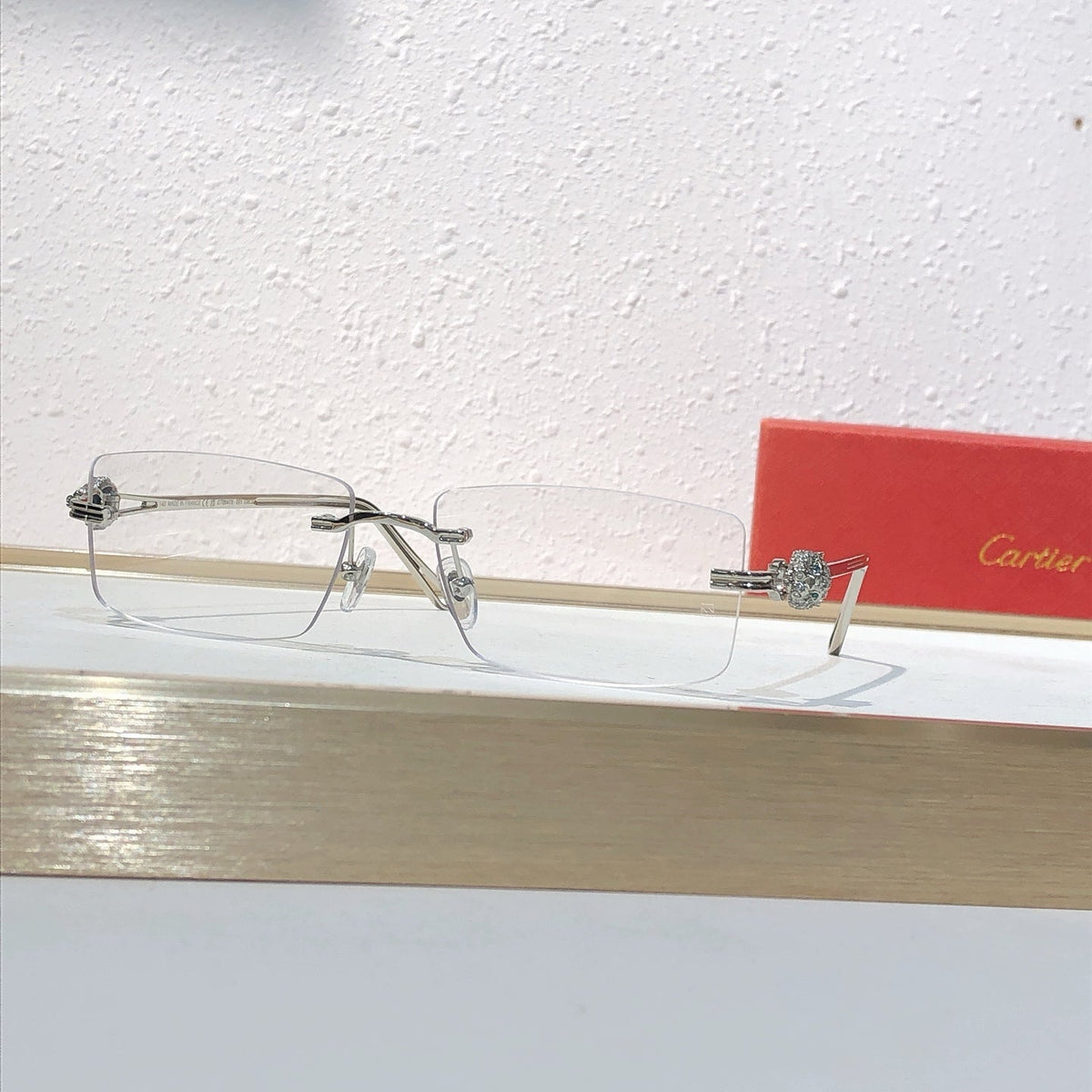 10-farbige randlose Sonnenbrille mit Pantherkopf CT0647S