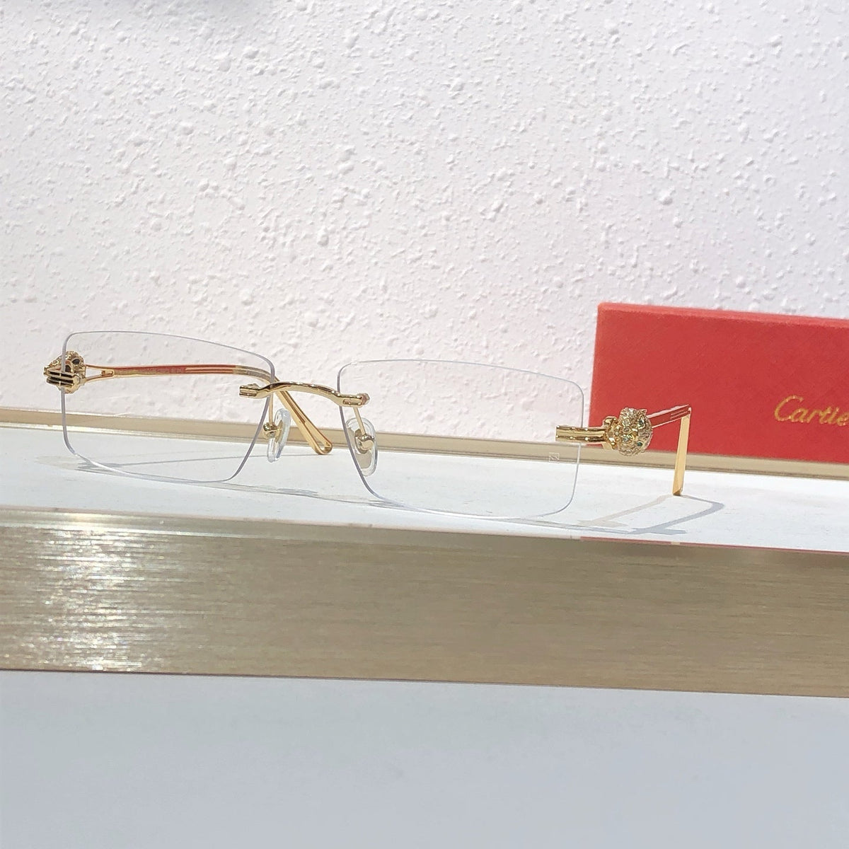 10-farbige randlose Sonnenbrille mit Pantherkopf CT0647S