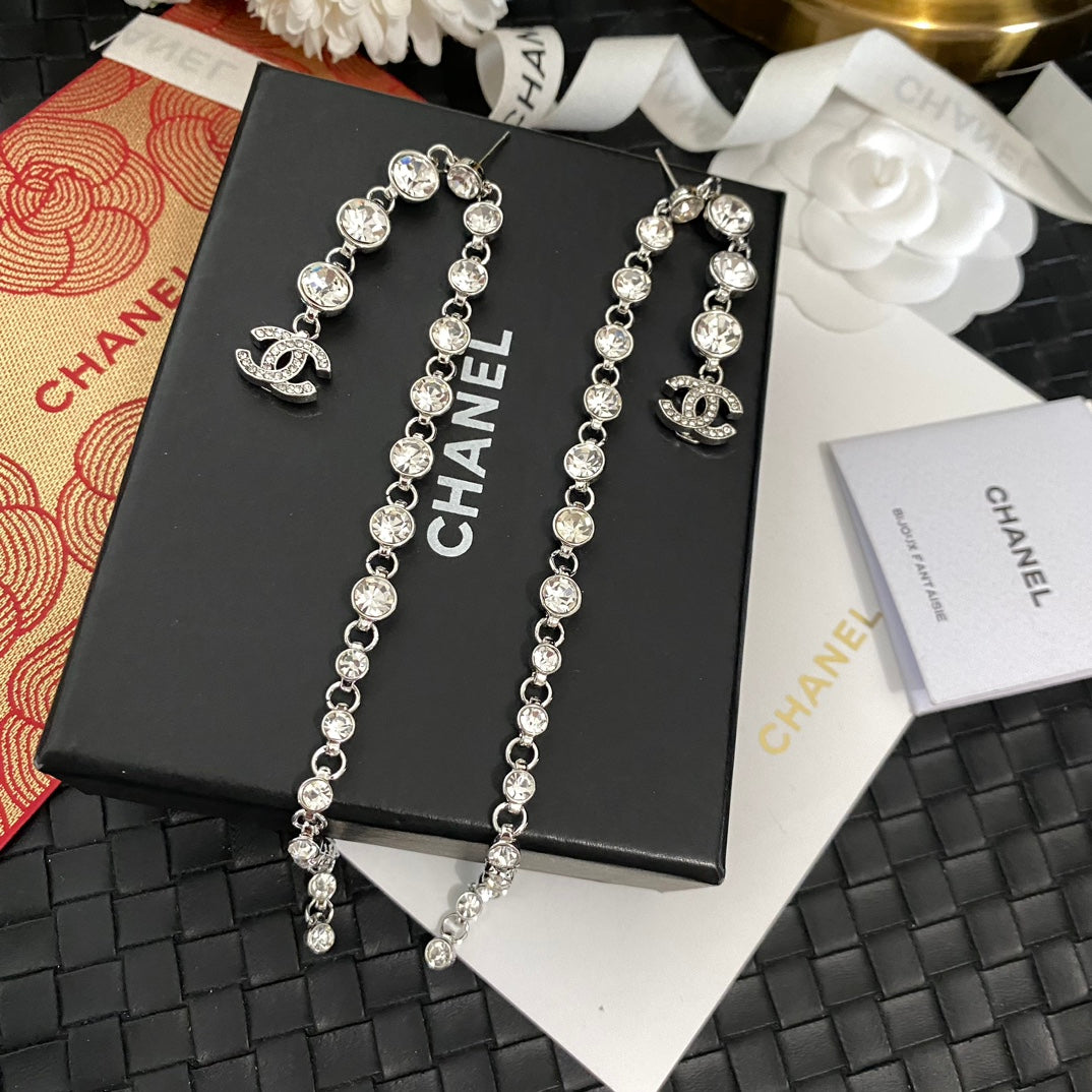 Lange Fashion-Diamant-Ohrringe
