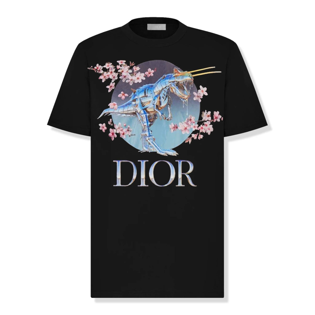 Dinosaurier Print SCHWARZES T-SHIRT