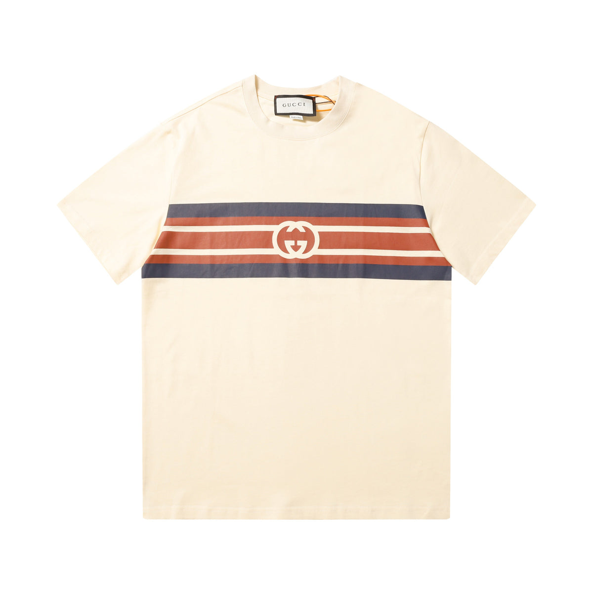 T-Shirt mit Aprikosenstreifenmuster