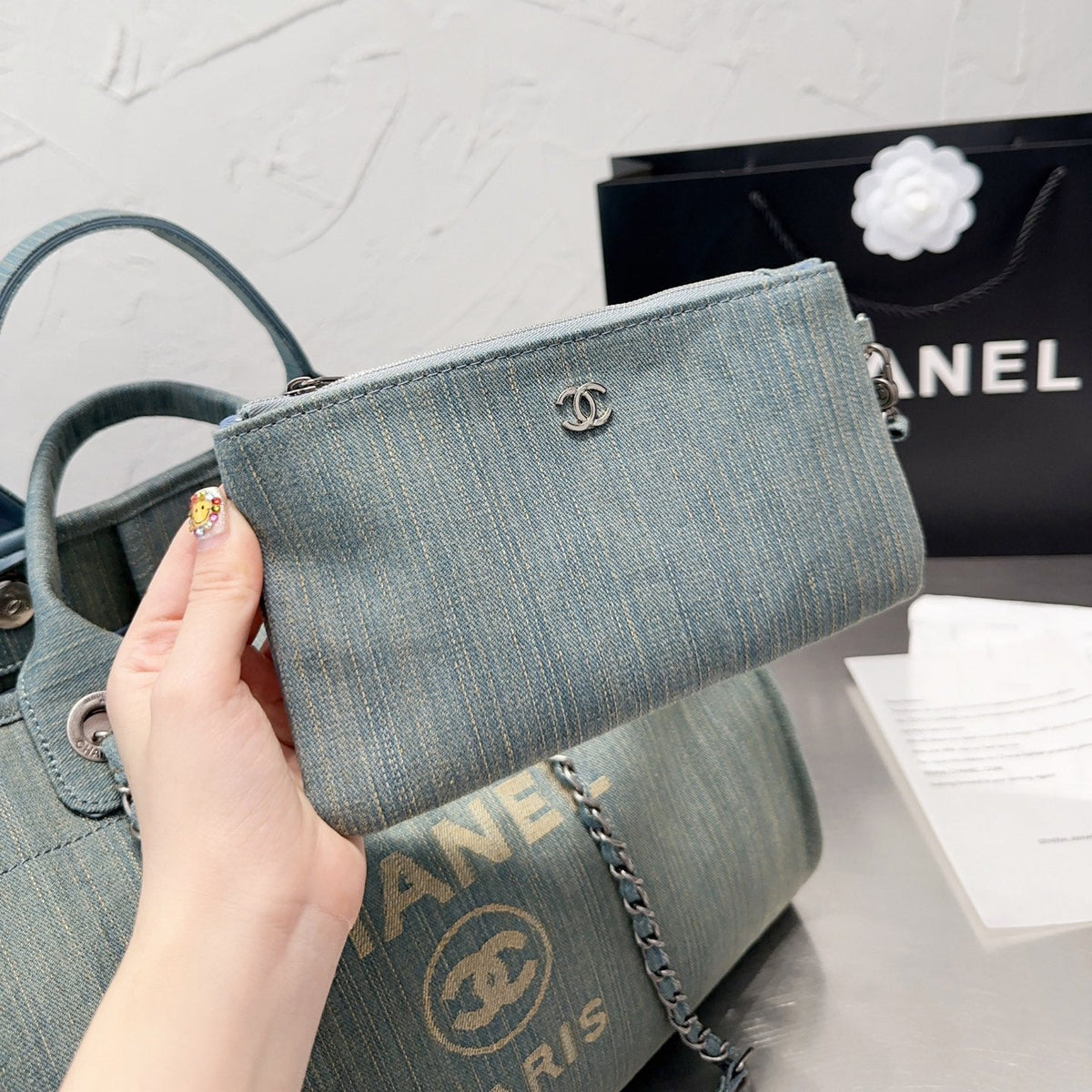 Denim-Strandtasche