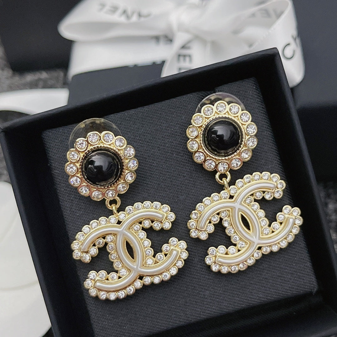 Blumen-Kristall-Diamant-Ohrringe