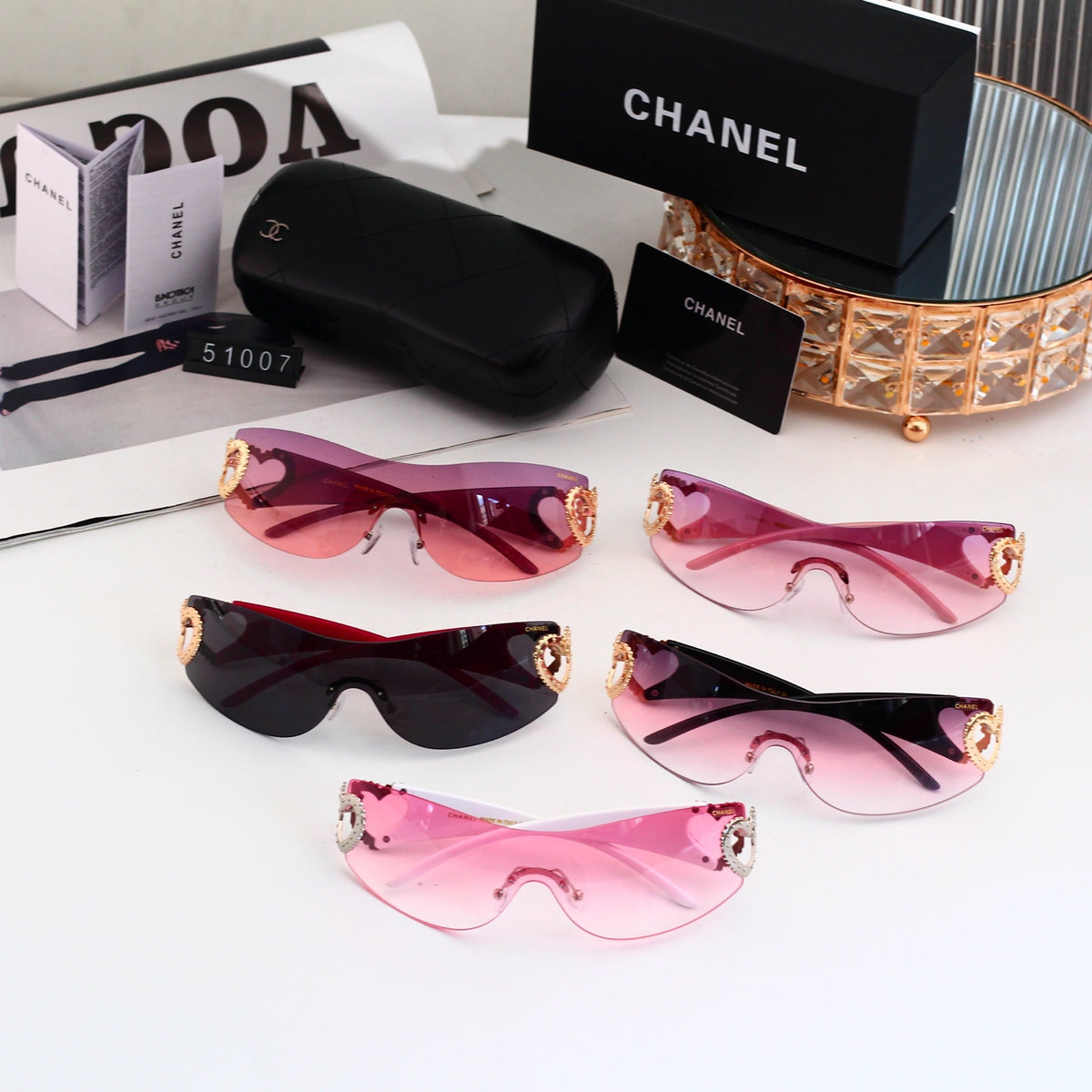 11 Color Y2K Rimless Wraparound Sunglasses - 51007