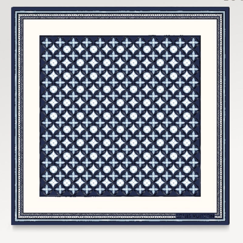 Quadratischer Seidenschal mit Vintage-Prägung