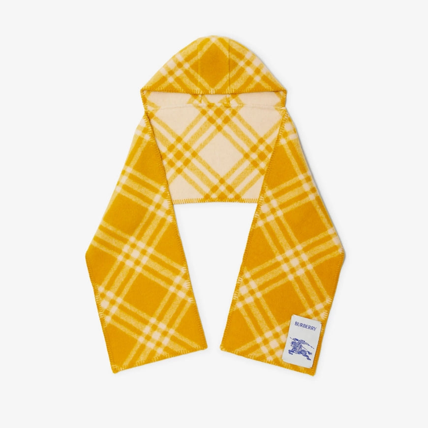 Kapuzenschal aus kariertem Wolljacquard