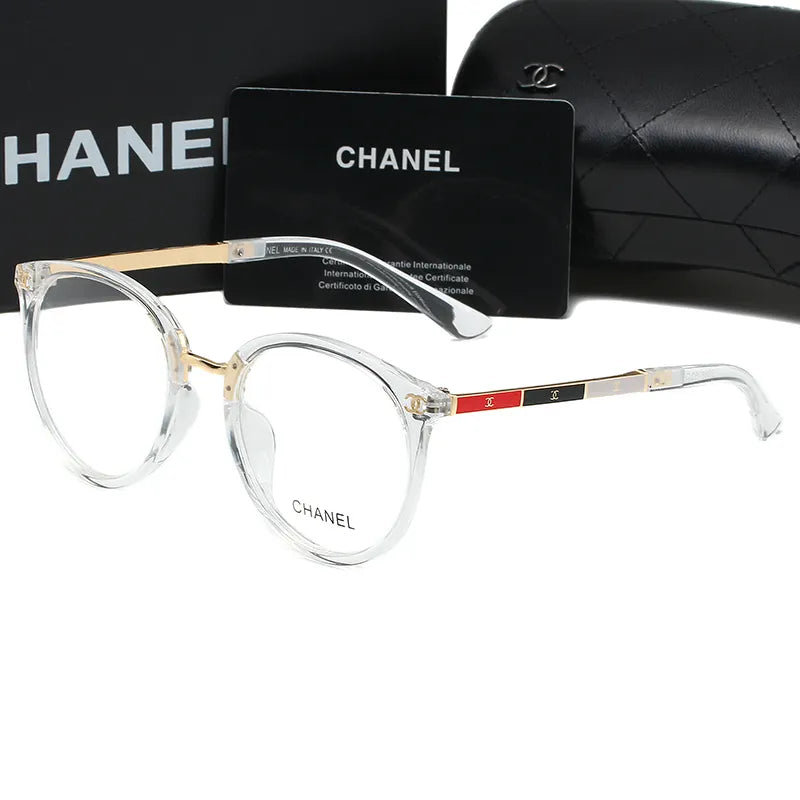 5-farbige ovale gestreifte Metallrahmen-Brille