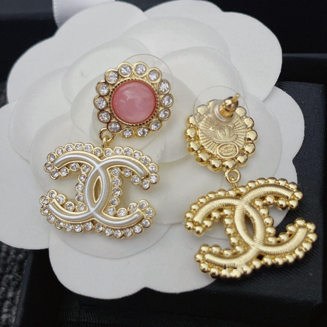 Blumen-Kristall-Diamant-Ohrringe