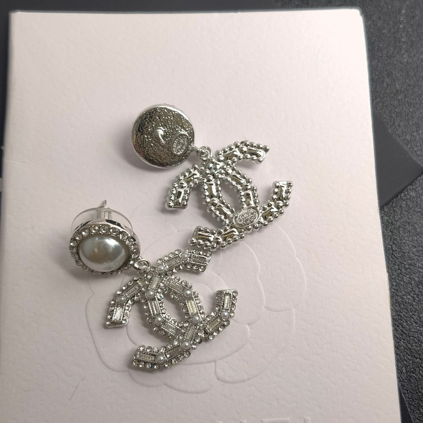 Vintage-Perlen-Diamant-Ohrhänger
