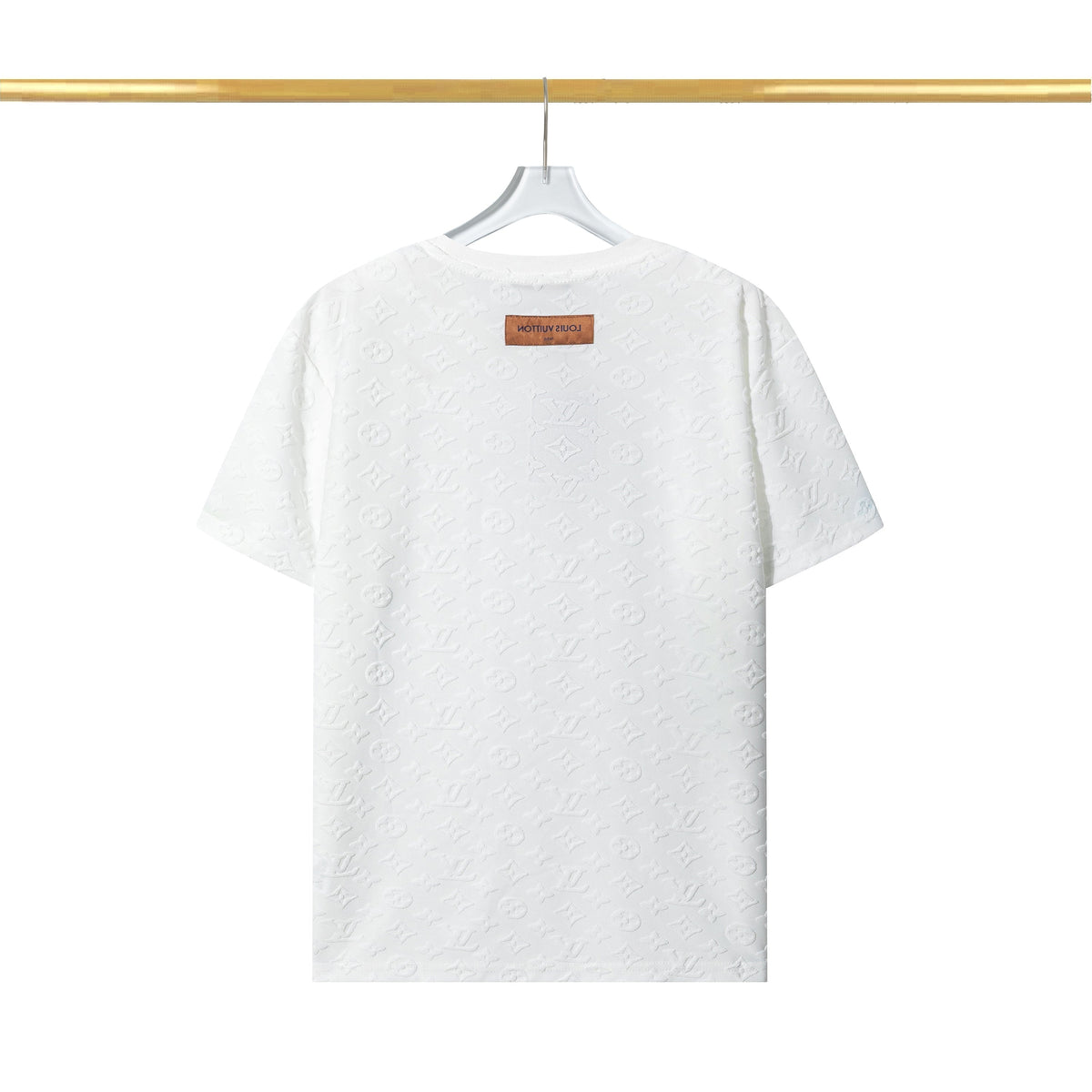 T-Shirt aus Baumwollfleece mit Schachbrettmuster