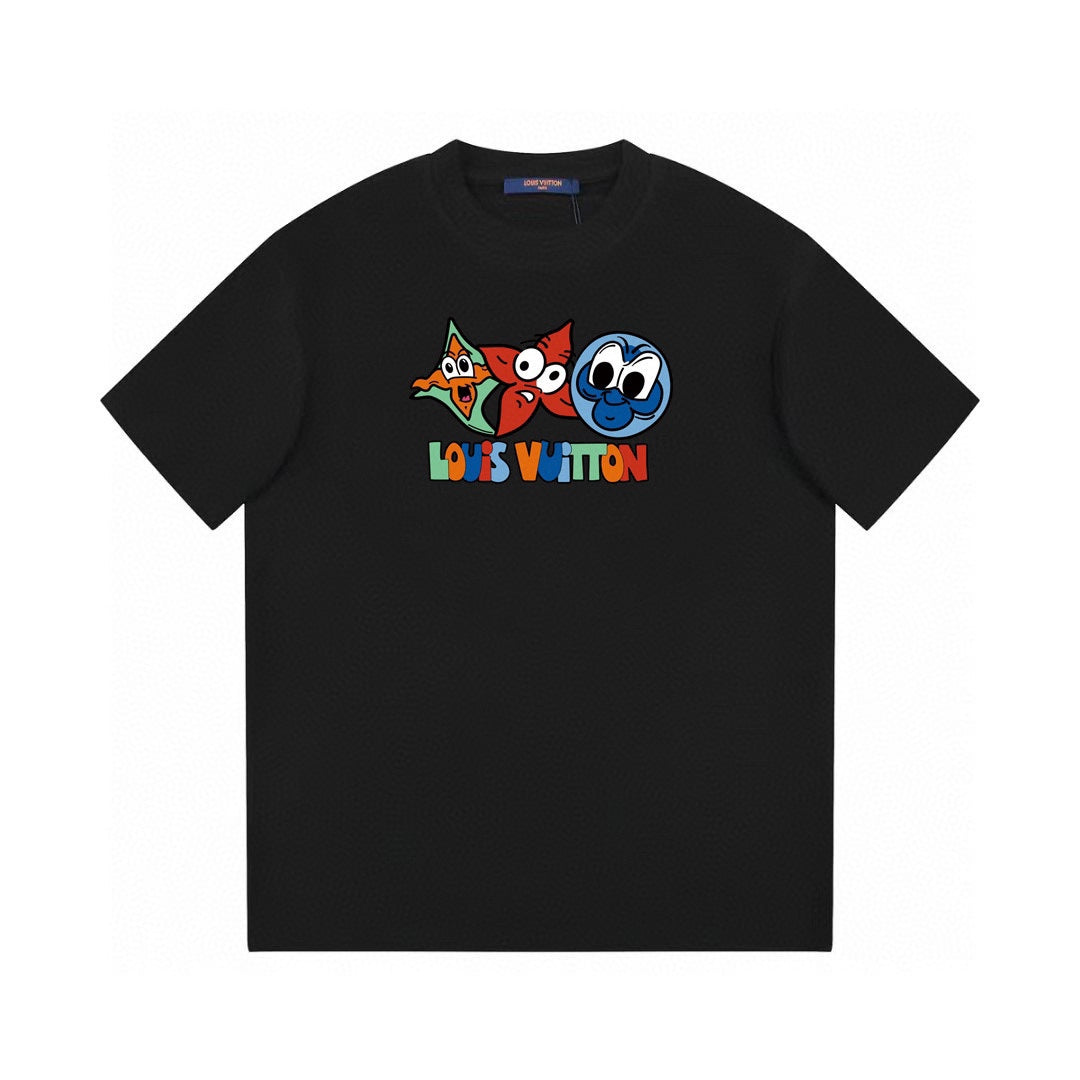 T-Shirt mit Cartoon-Avatar-Aufdruck