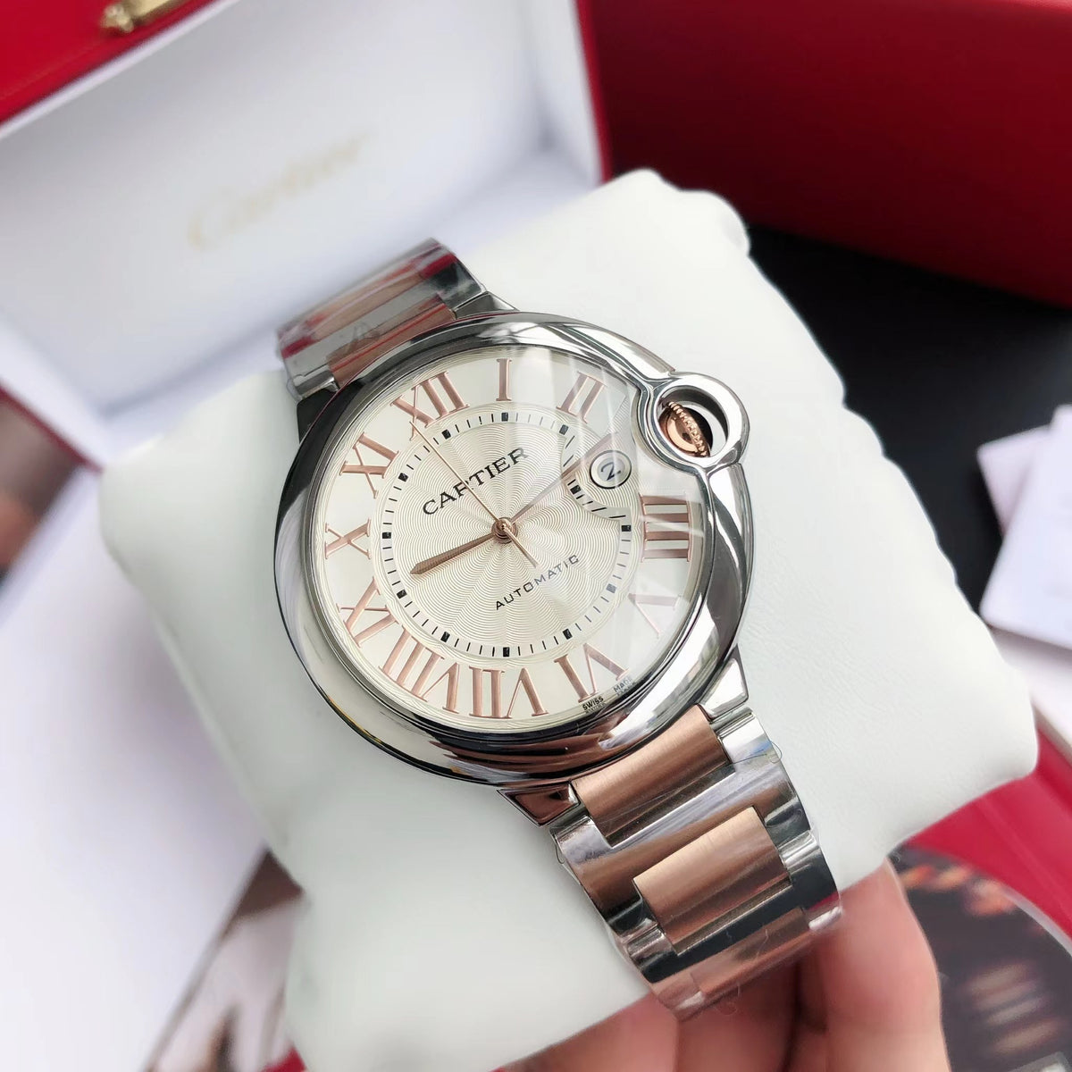 Premium Stainless Steel Mechanical Watch 12 Style Options Roman Numeral Design Classic Luxury Look