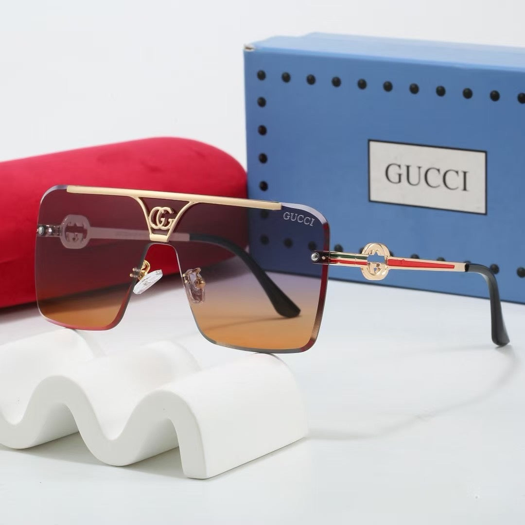 7 colors square half-frame metal sunglasses