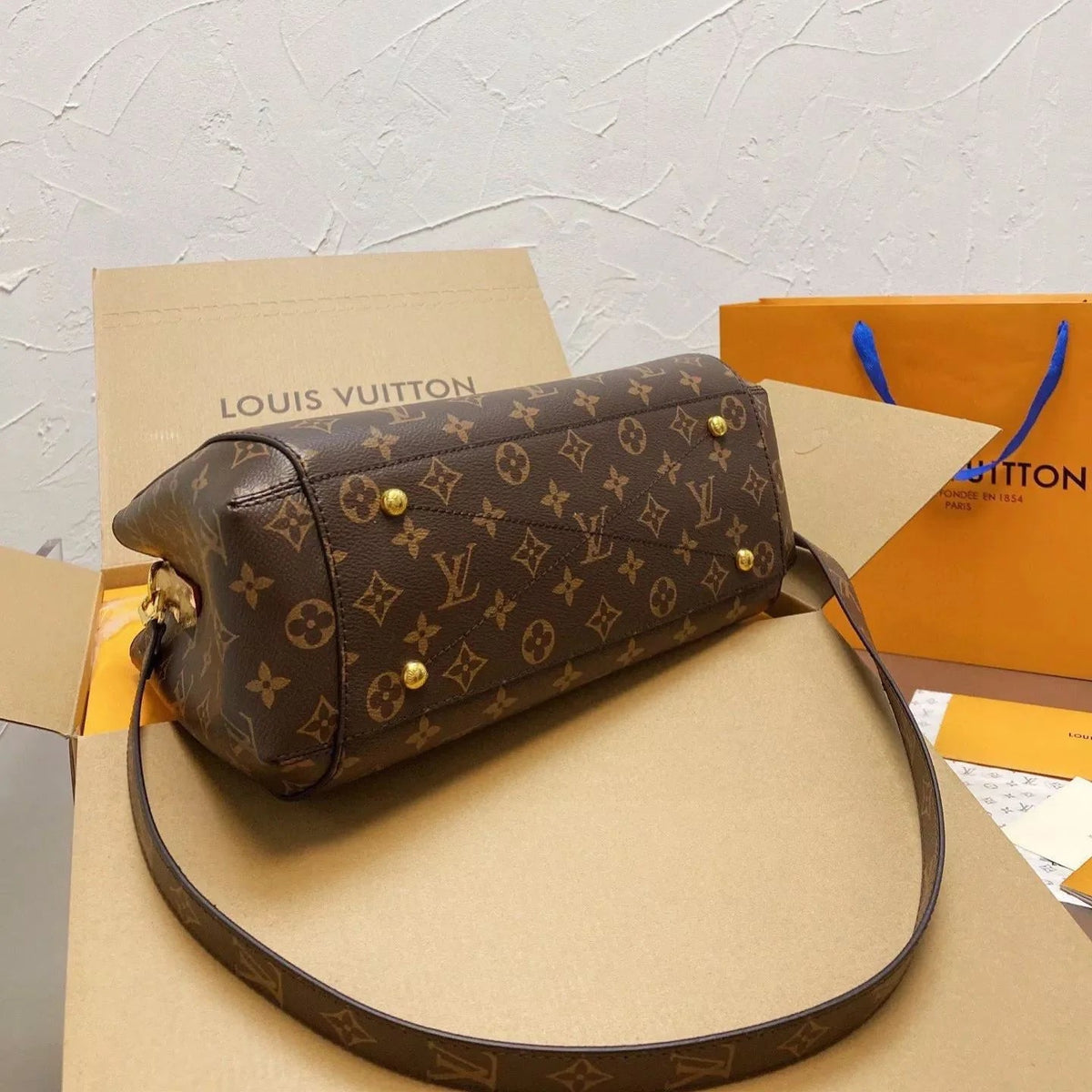 Classic Monogram Shoulder Leather Bag
