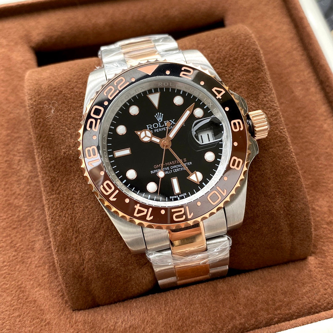 5-Style Luxury Collection (Silver, Gold, Rose Gold & Two-Tone), Classic Sport GMT Style