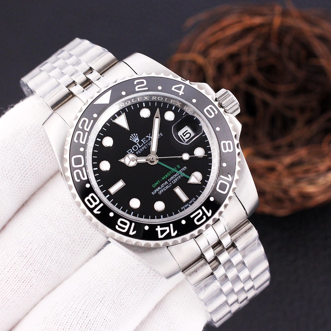 Premium Stainless Steel Mechanical GMT Watch 4 Color Options Classic Sport Luxury Style
