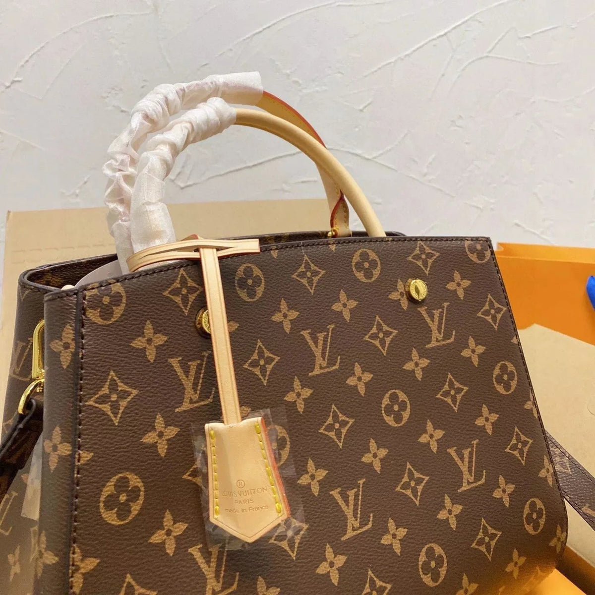 Classic Monogram Shoulder Leather Bag