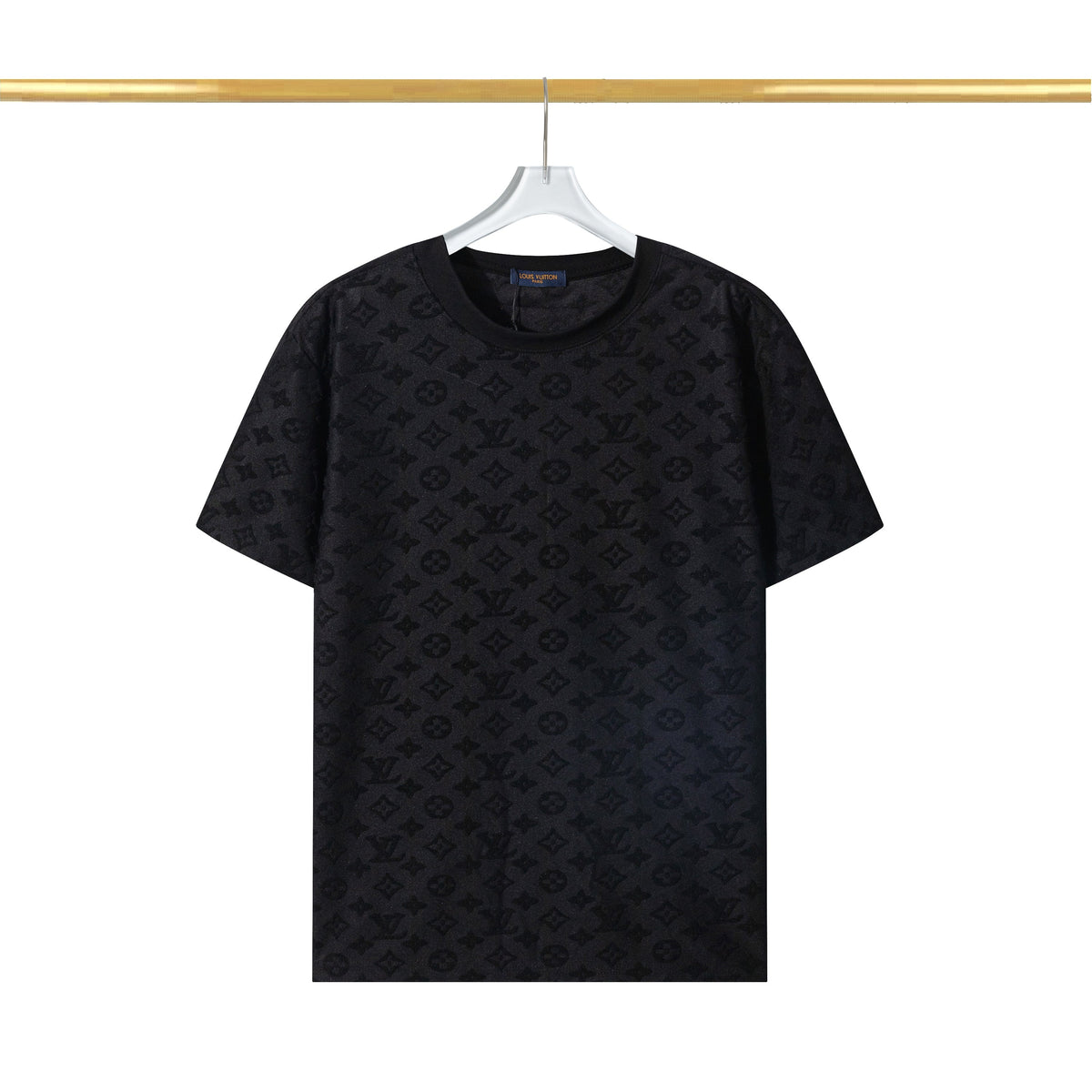 T-Shirt aus Baumwollfleece mit Schachbrettmuster