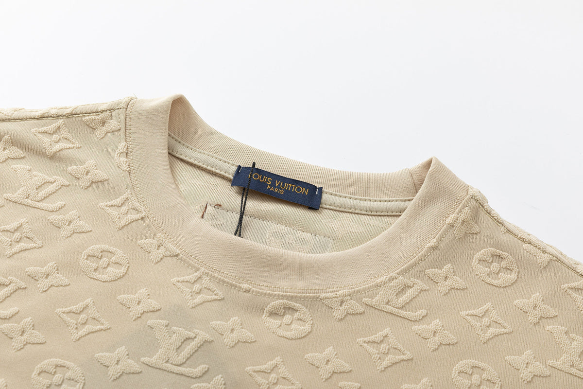 T-Shirt aus Baumwollfleece mit Schachbrettmuster