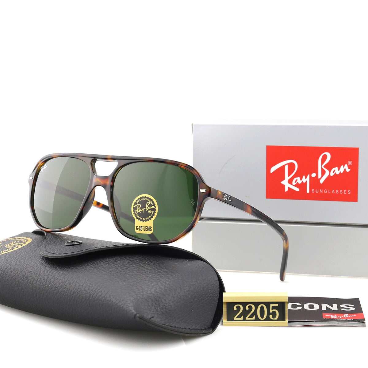 Retro Double Bridge Aviator Sunglasses - 2205