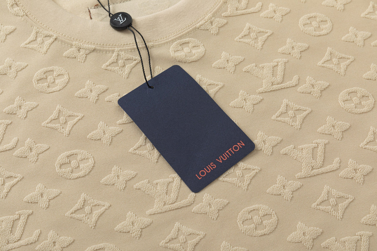 T-Shirt aus Baumwollfleece mit Schachbrettmuster