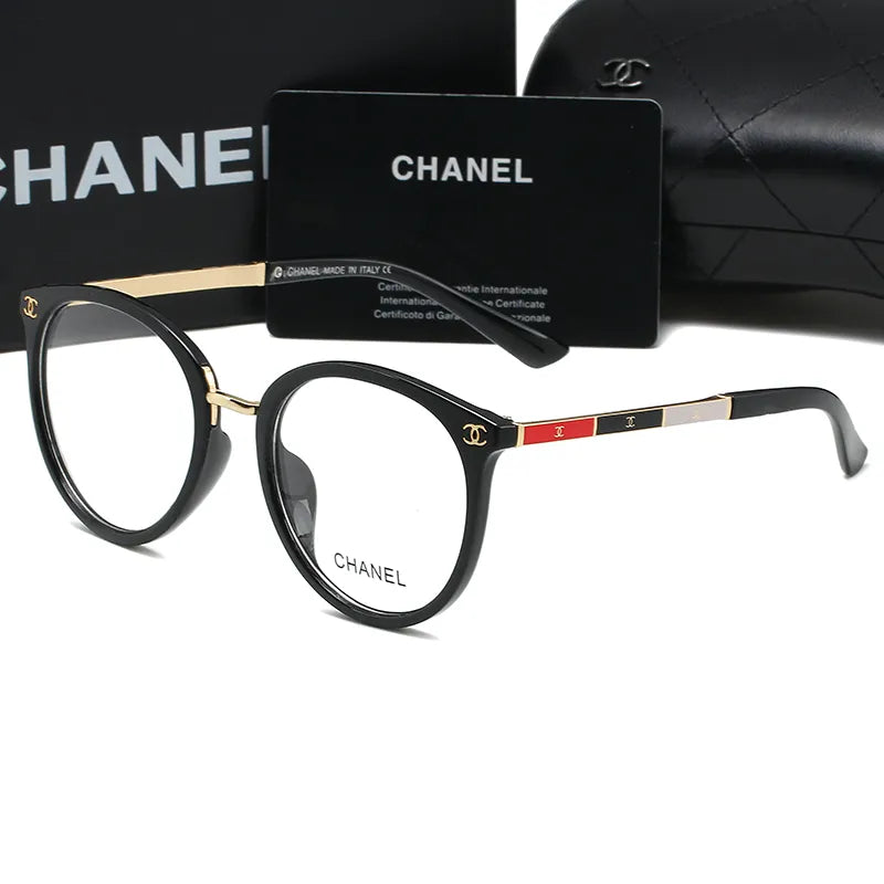 5-farbige ovale gestreifte Metallrahmen-Brille