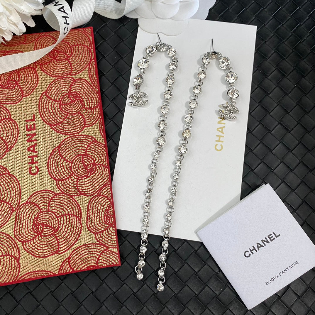 Lange Fashion-Diamant-Ohrringe
