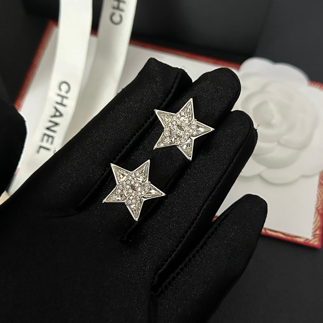 Stern-Strass-Silberohrringe