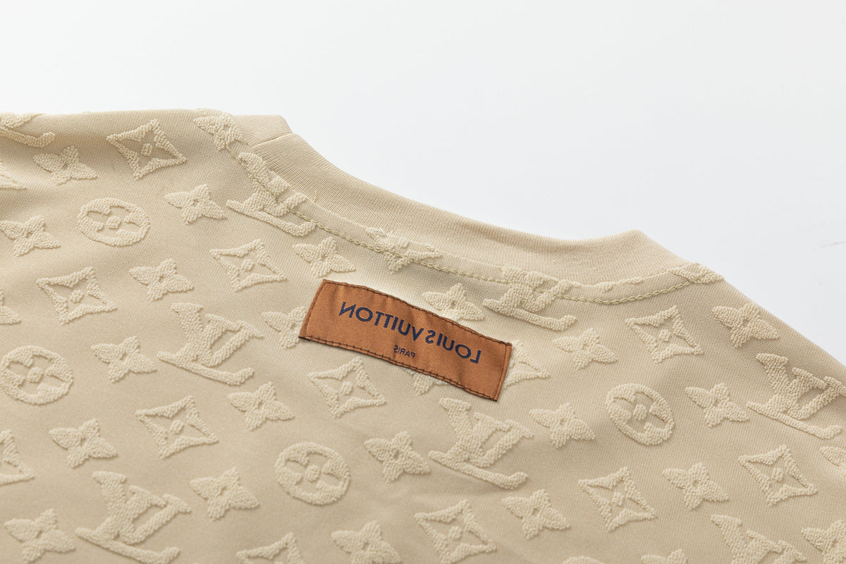 T-Shirt aus Baumwollfleece mit Schachbrettmuster