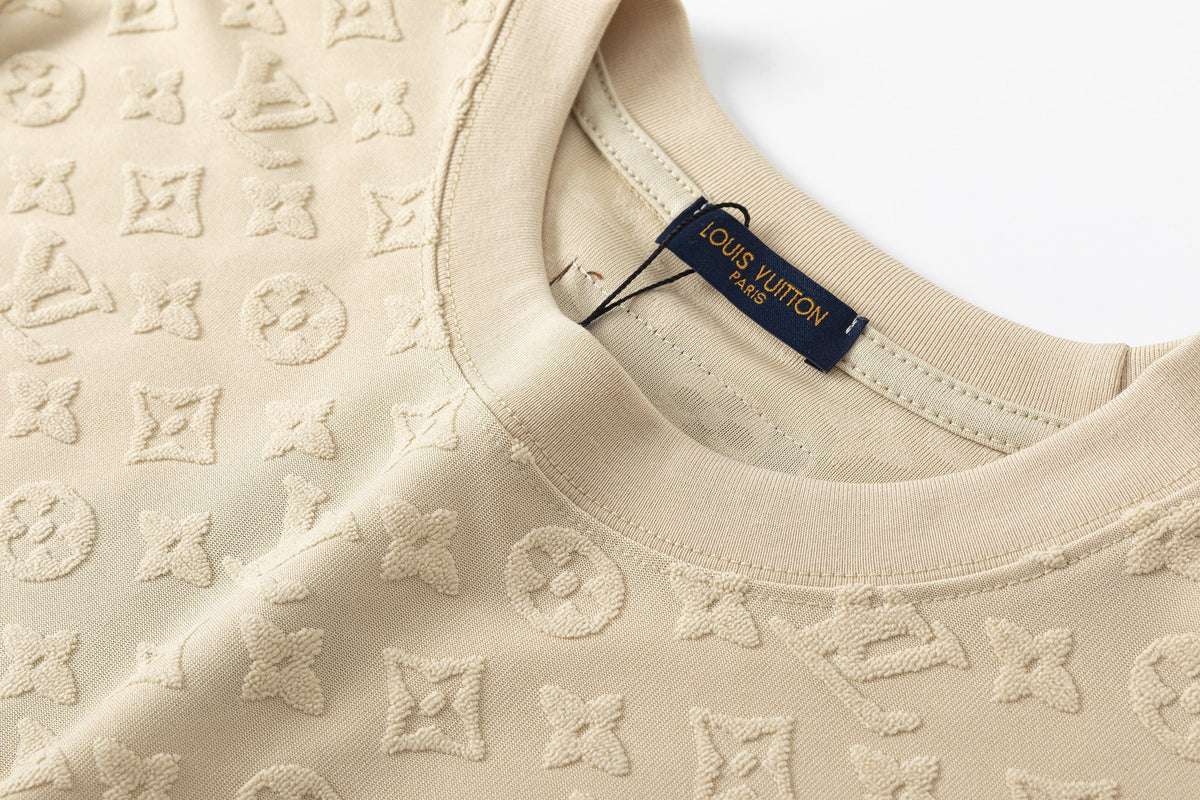T-Shirt aus Baumwollfleece mit Schachbrettmuster