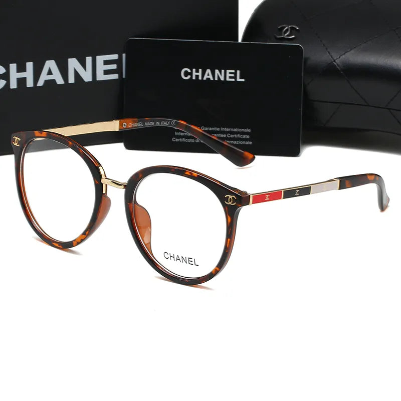 5-farbige ovale gestreifte Metallrahmen-Brille