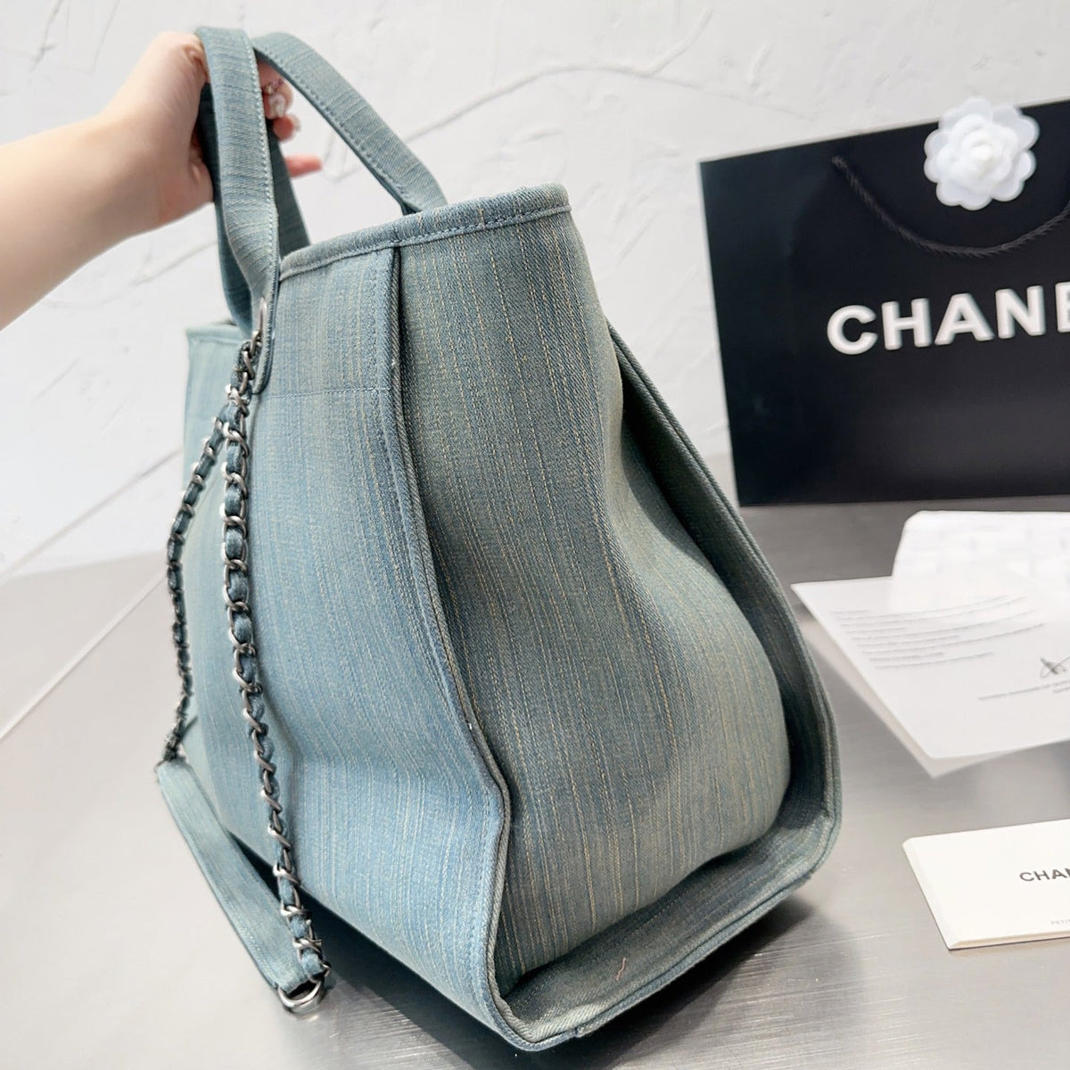 Denim-Strandtasche