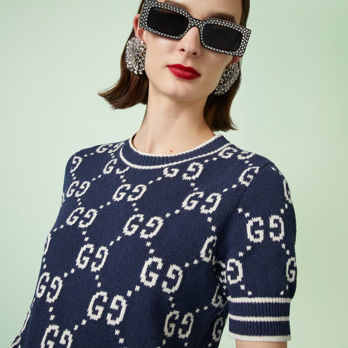 TOP AUS BAUMWOLLJACQUARD