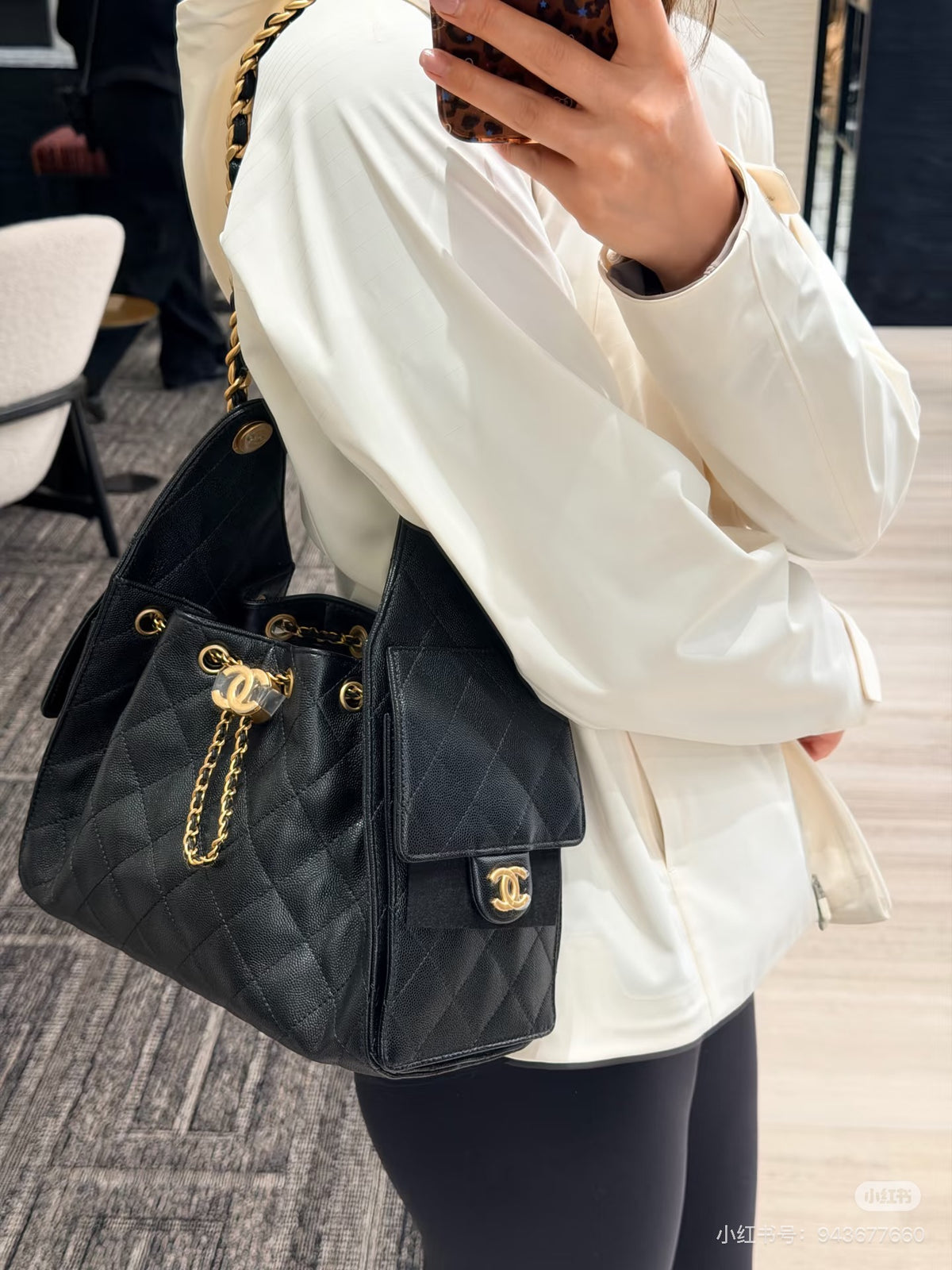 Black Quilted Leather Shoulder Bag 🖤