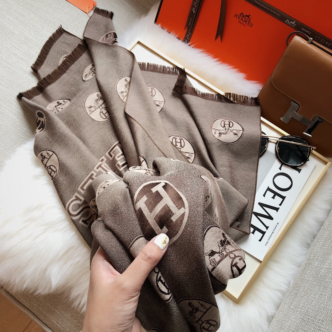 H Schal aus Premium Tencel Baumwoll-Jacquard