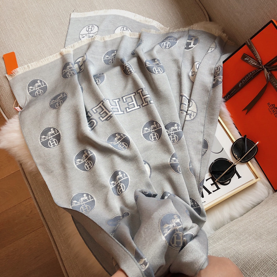 H Schal aus Premium Tencel Baumwoll-Jacquard