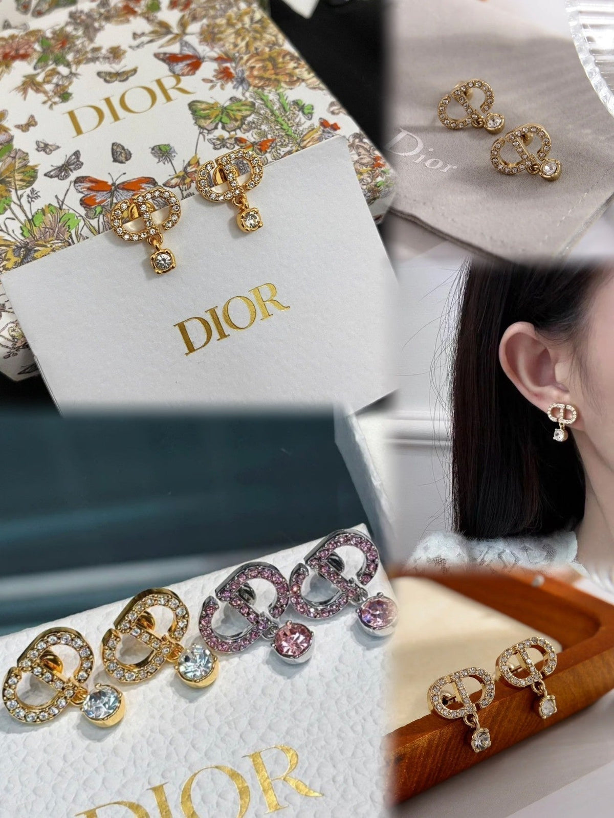 Glitzernde Strass-Ohrringe