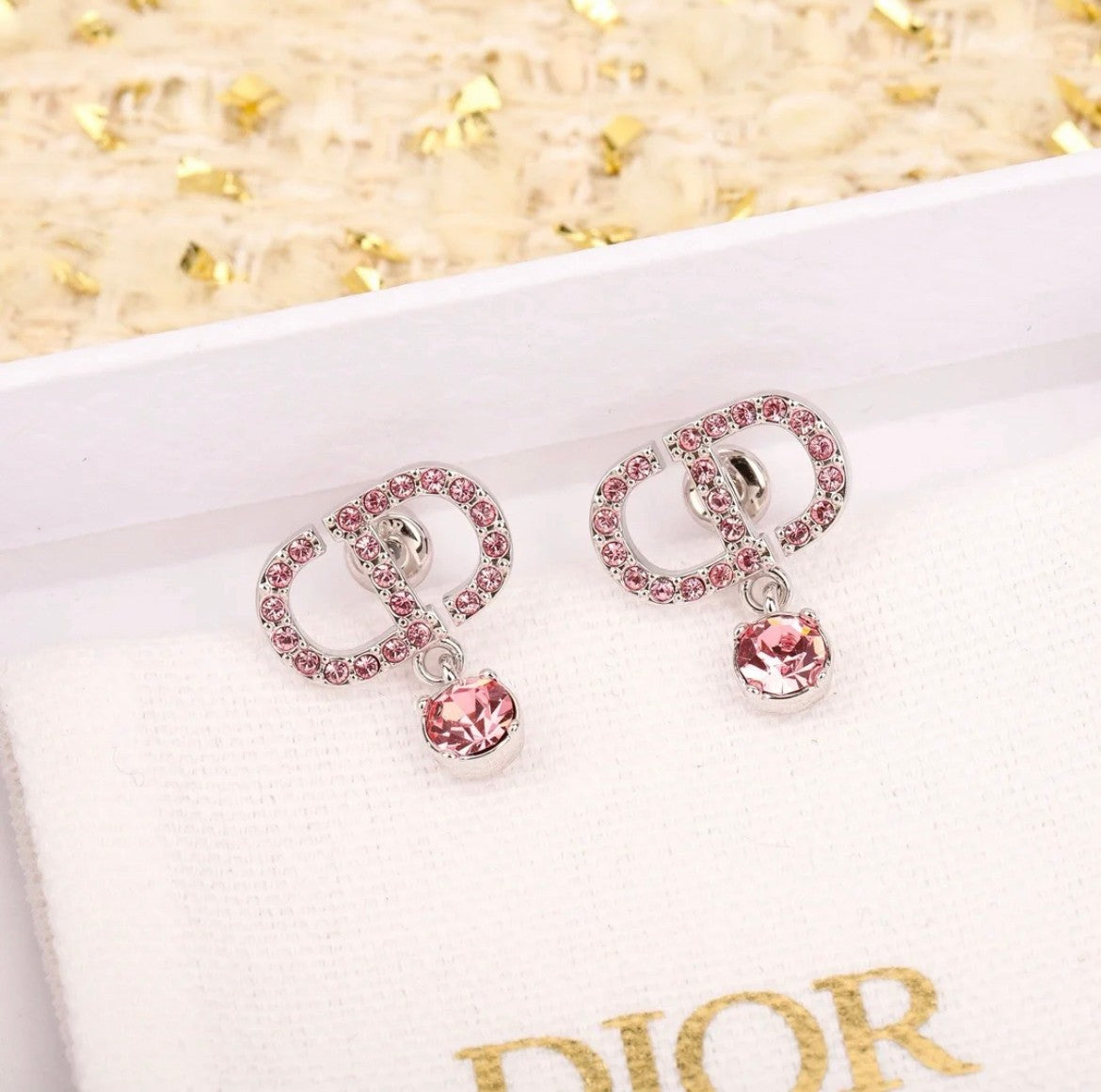 Glitzernde Strass-Ohrringe