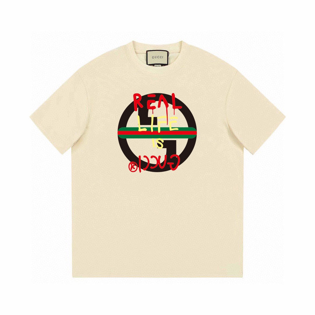 Rundhals-T-Shirt mit Aufdruck