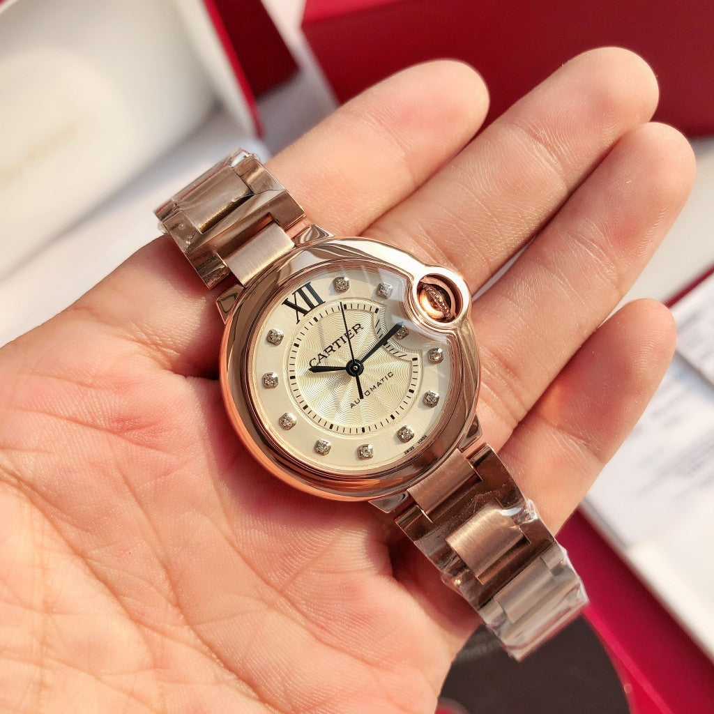 Steel Mechanical Watch 11 Style Options Crystal Marker Design Elegant Luxury Look