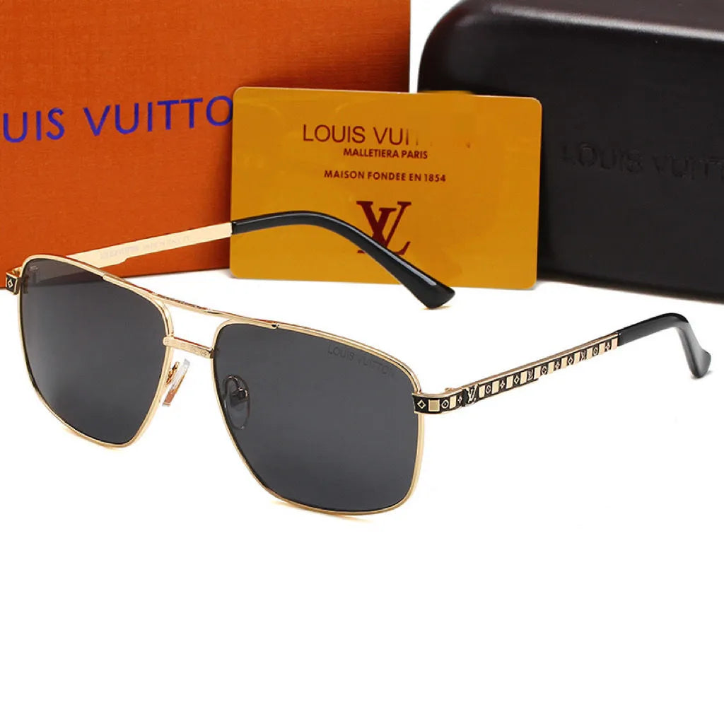 Neutral Watermark Metal Polarized Sunglasses